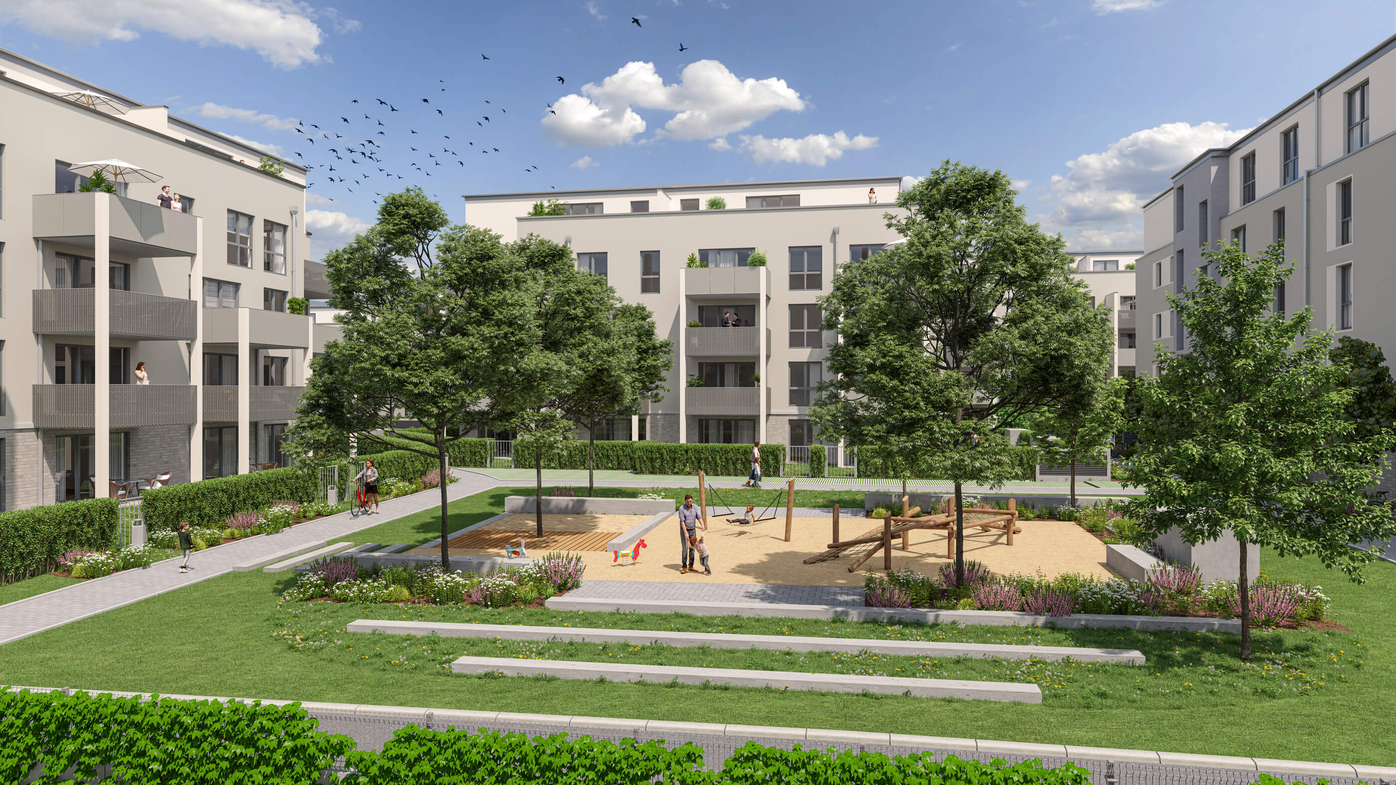 Eigentumswohnungen Landwehr Quartier Hattersheim - Baufeld 5 - Außenansicht Eigentumswohnungen Landwehr Quartier Hattersheim - Baufeld 5 - Außenansicht