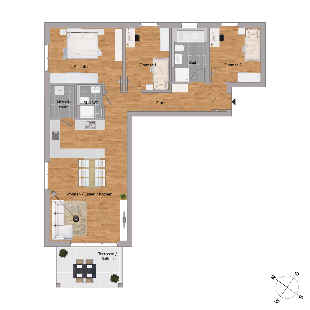70% verkauft: Elegante 4-Zimmer-Wohnung im 2. OG mit großem Balkon - KB00010/G2/E3/Eh4
