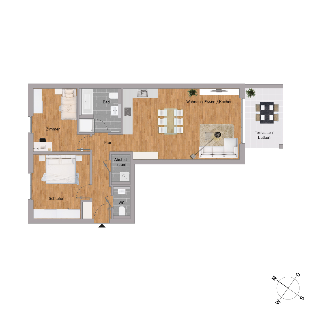 50% verkauft: Ihr privates Refugium: 3 Zi. mit Garten im Landwehr Quartier (KfW55) - KB00010/G5/E1/Eh1