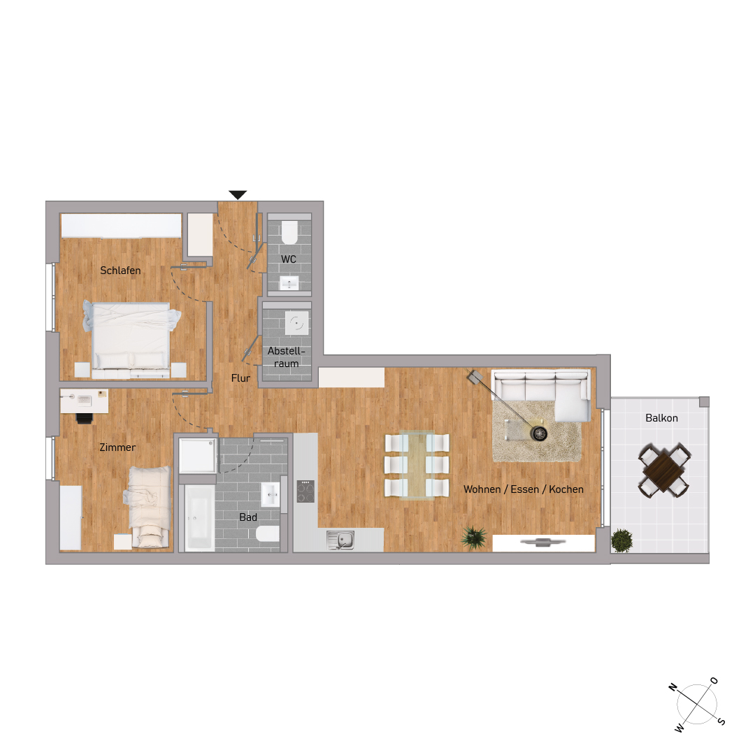 50% verkauft: Helle 3-Zimmer Neubauwohnung im 2. OG in Hattersheim - KB00010/G8/E3/Eh3