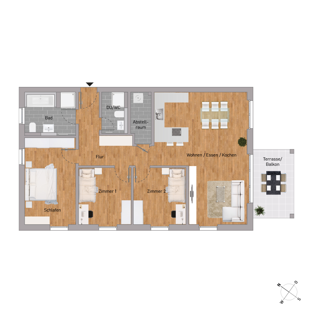 50% verkauft: Moderner Wohnkomfort: Großzügige 4-Zimmer-Wohnung im 2. OG in Hattersheim - KB00010/G9/E3/Eh3